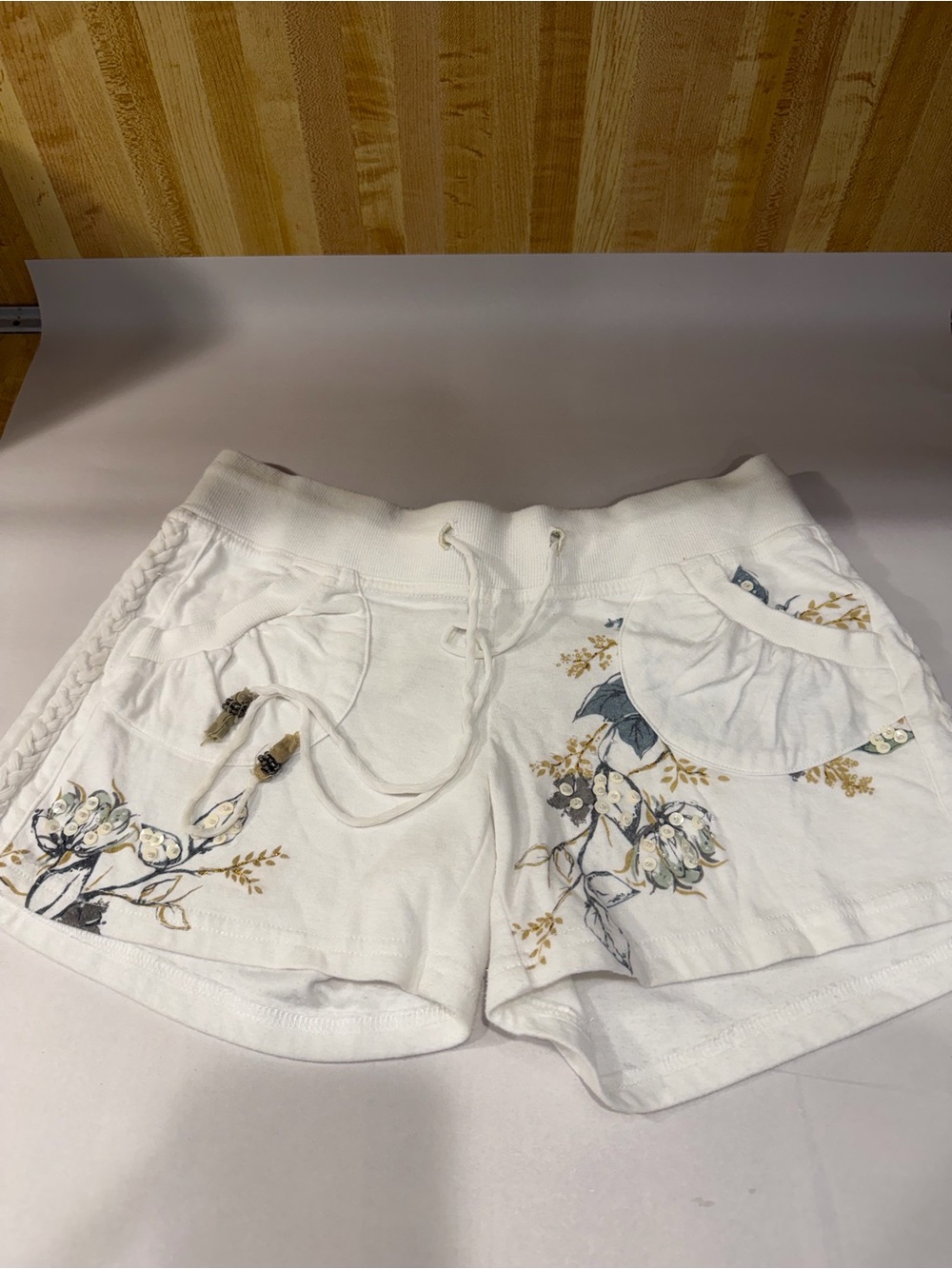 Miss me White Floral Drawstring Women’s Shorts y2k